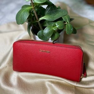 Long wallet, red, Calvin Klein